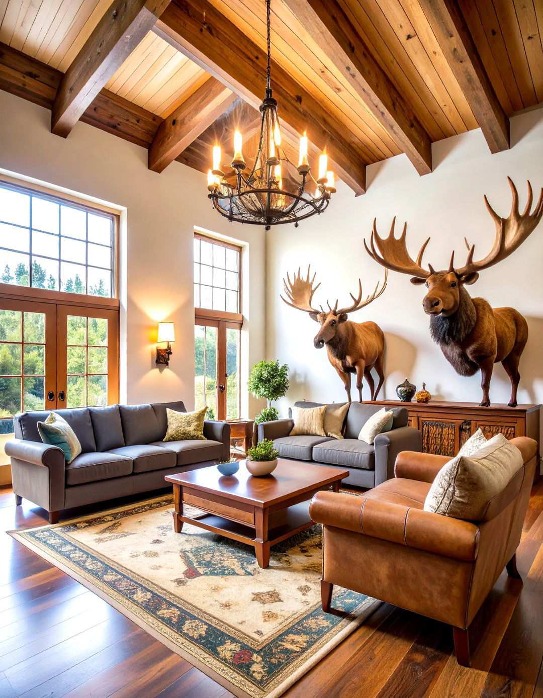 Big Game Trophy Room Arrangements - 24 Hunting Trophy Room Ideas