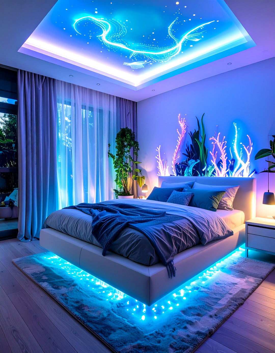 Bioluminescent Lighting Effects - 24 Mermaid Bedroom Ideas