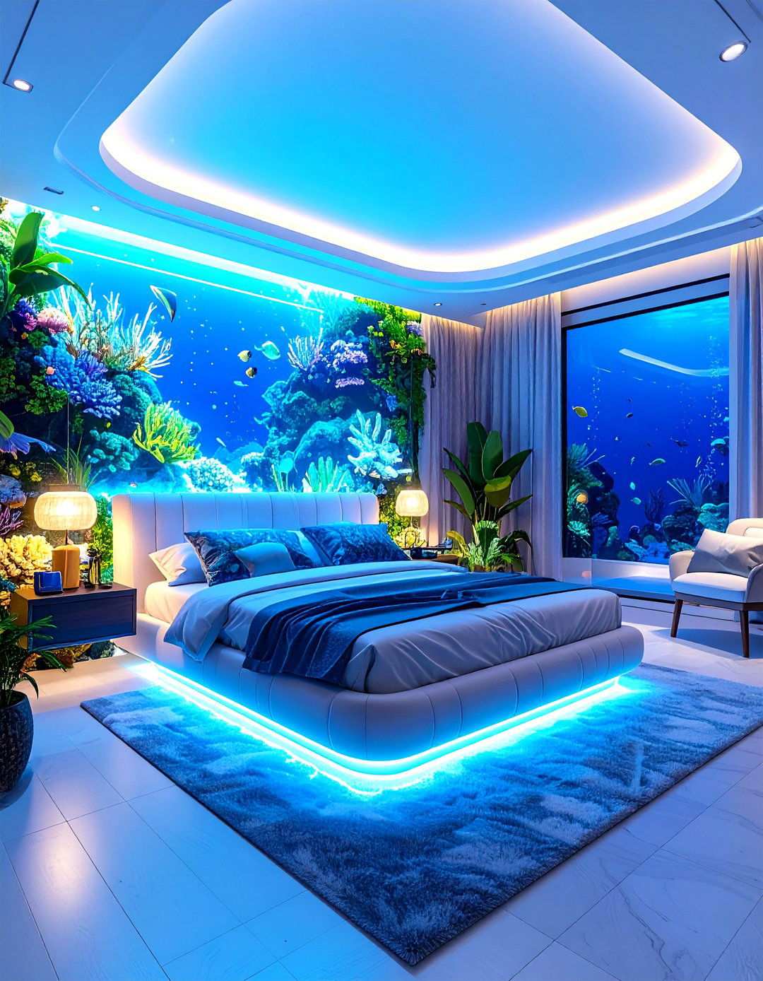 Bioluminescent Wonder - 24 Underwater Mermaid Bedroom Ideas