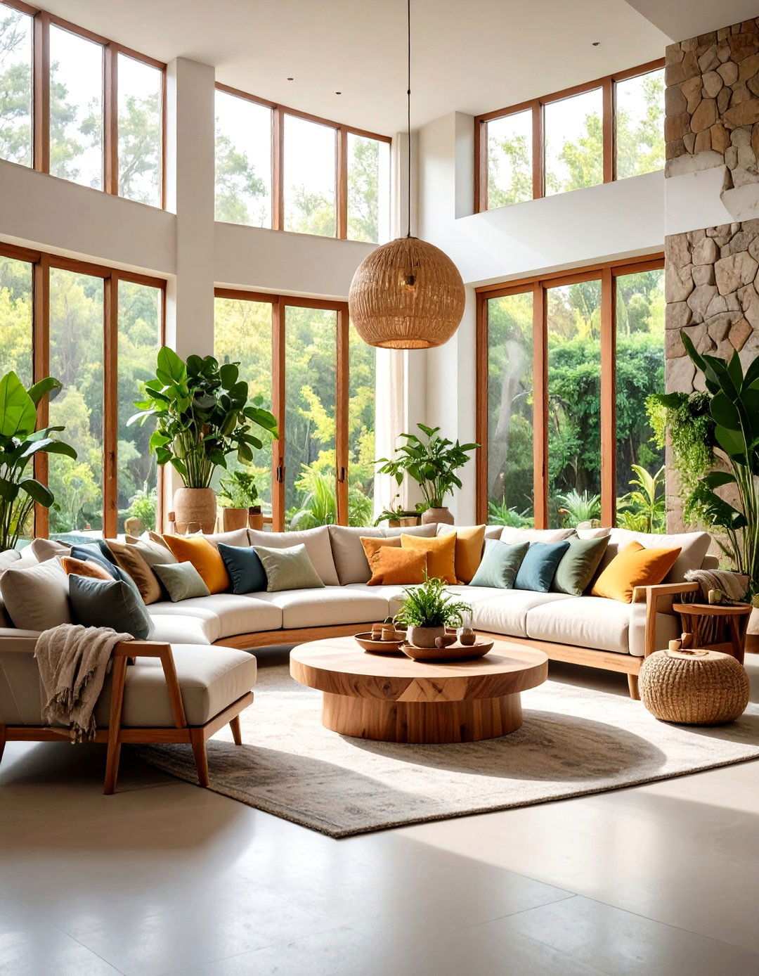 Biophilic Living Room Sanctuaries - 24 House Decor Ideas