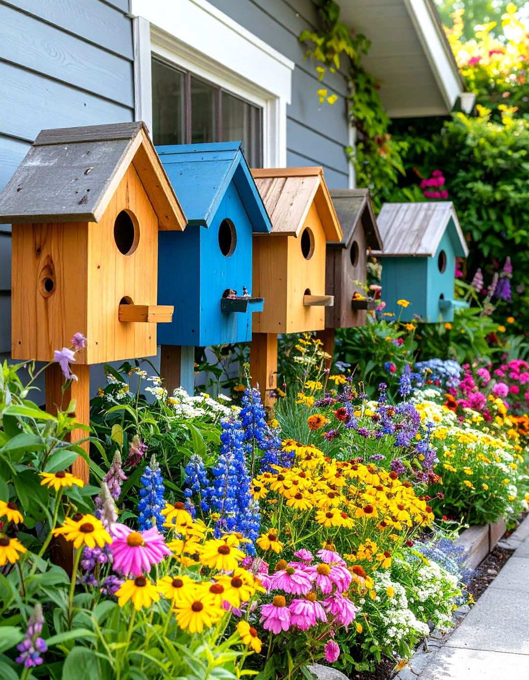 Bird and Nature Theme Display - 24 Spring Front Door Decor Ideas