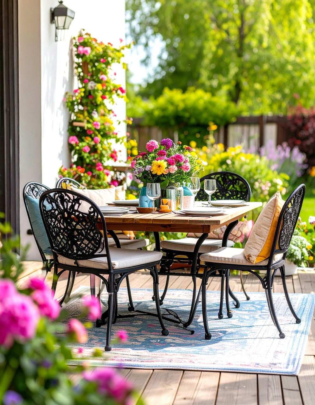 Bistro Table Intimate Dining - 24 Townhouse Backyard Ideas