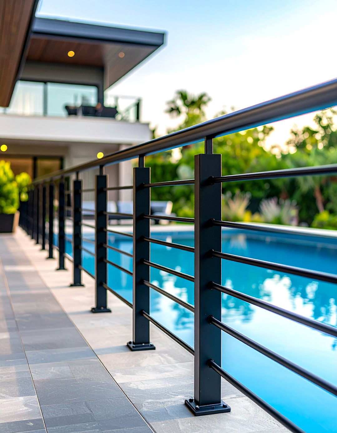 Black Aluminum Pool Deck Railings - 24 Pool Deck Railing Ideas