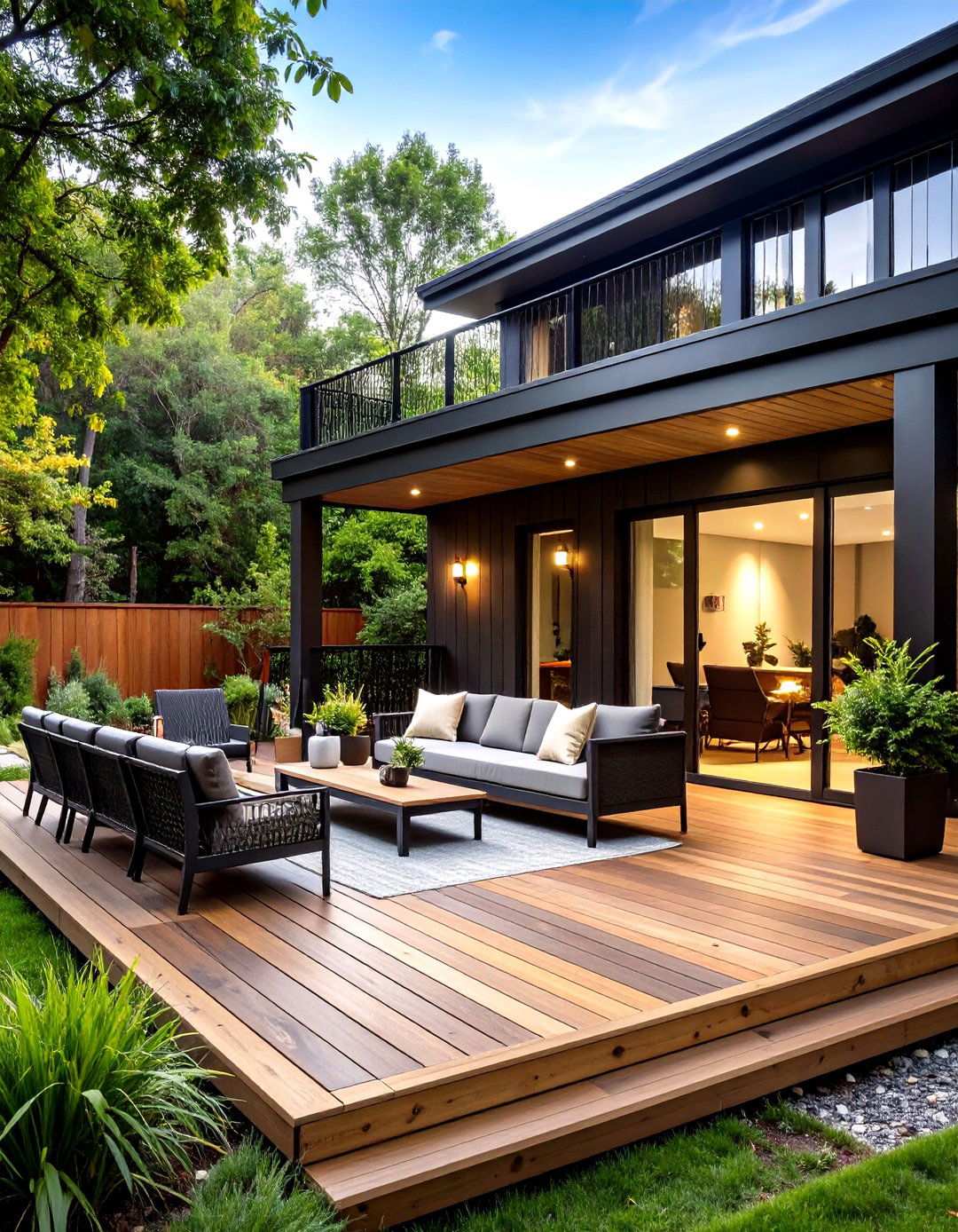 Black and Natural Wood Contrast - 24 Two Tone Deck Color Schemes