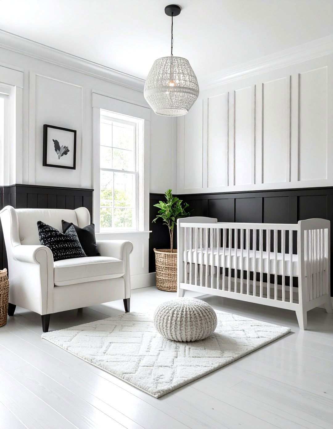 Black and White Checkered Panel Wainscoting - 24 Wainscoting Nursery Ideas