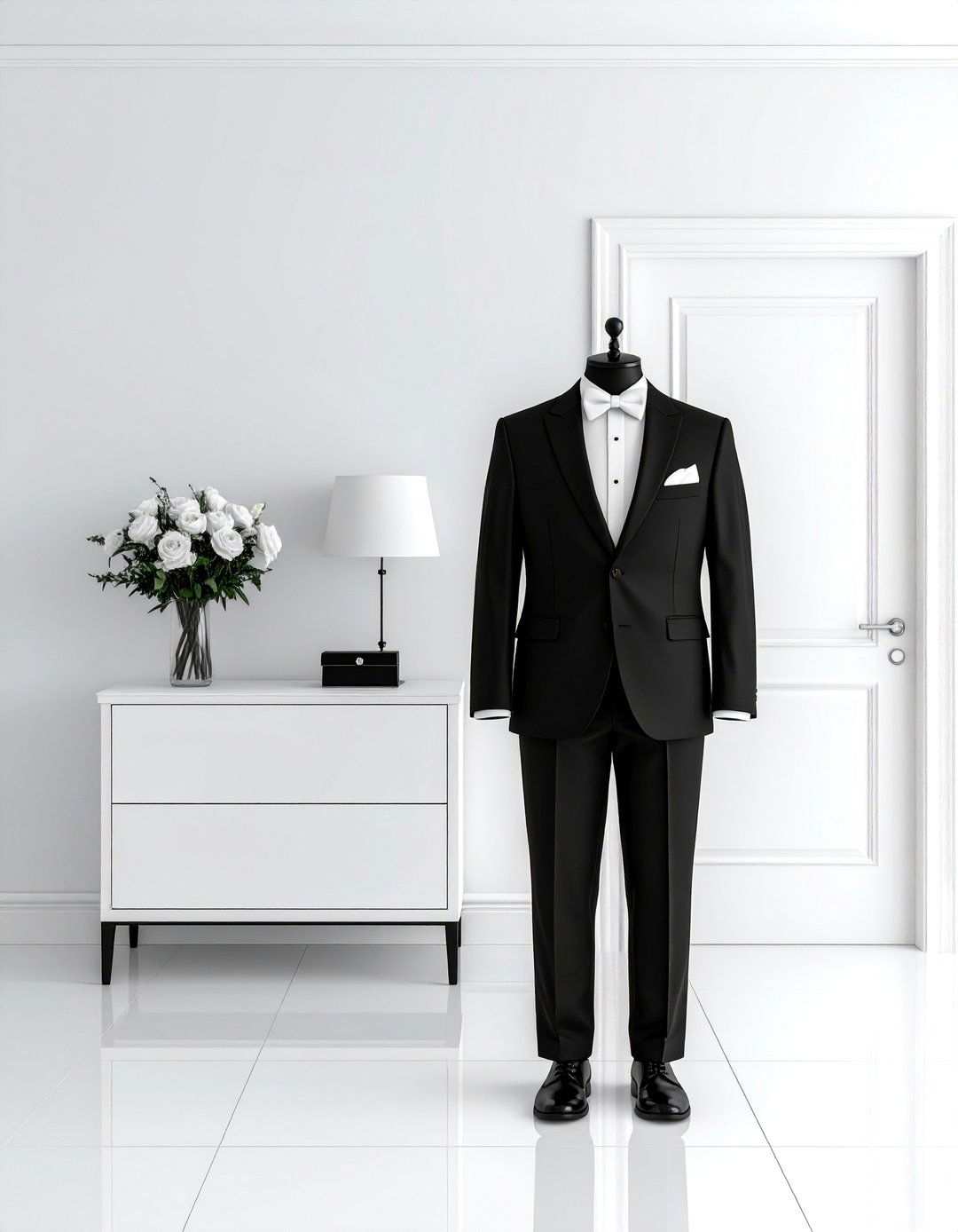 Black and White Contrast Ensemble - 24 Men's Wedding Outfit Ideas