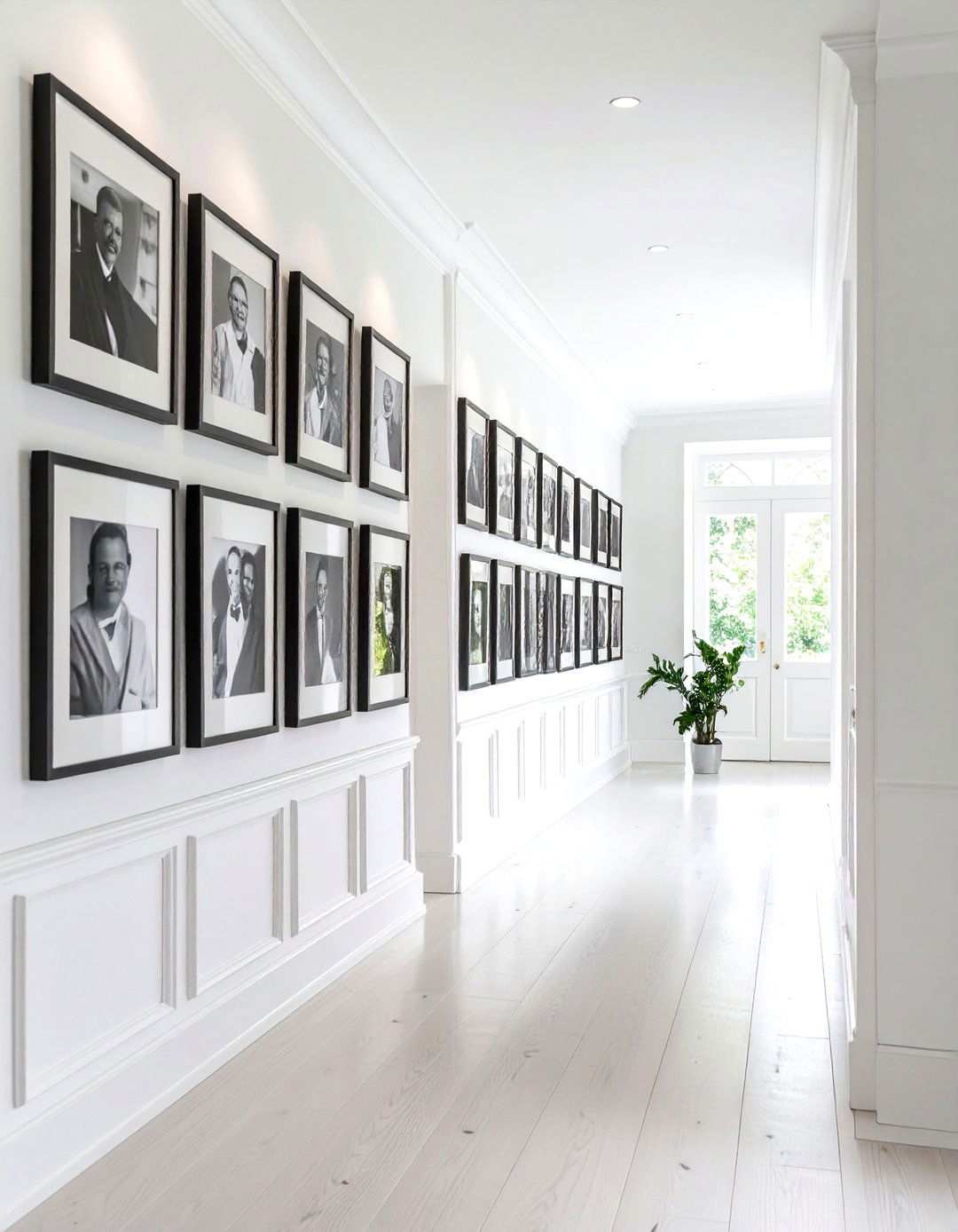 Black and White Family Portrait Wall - 24 Wall Collage Ideas