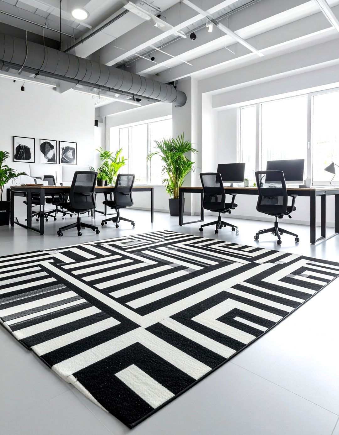 Black and White Office Rugs - 24 Office Rug Ideas