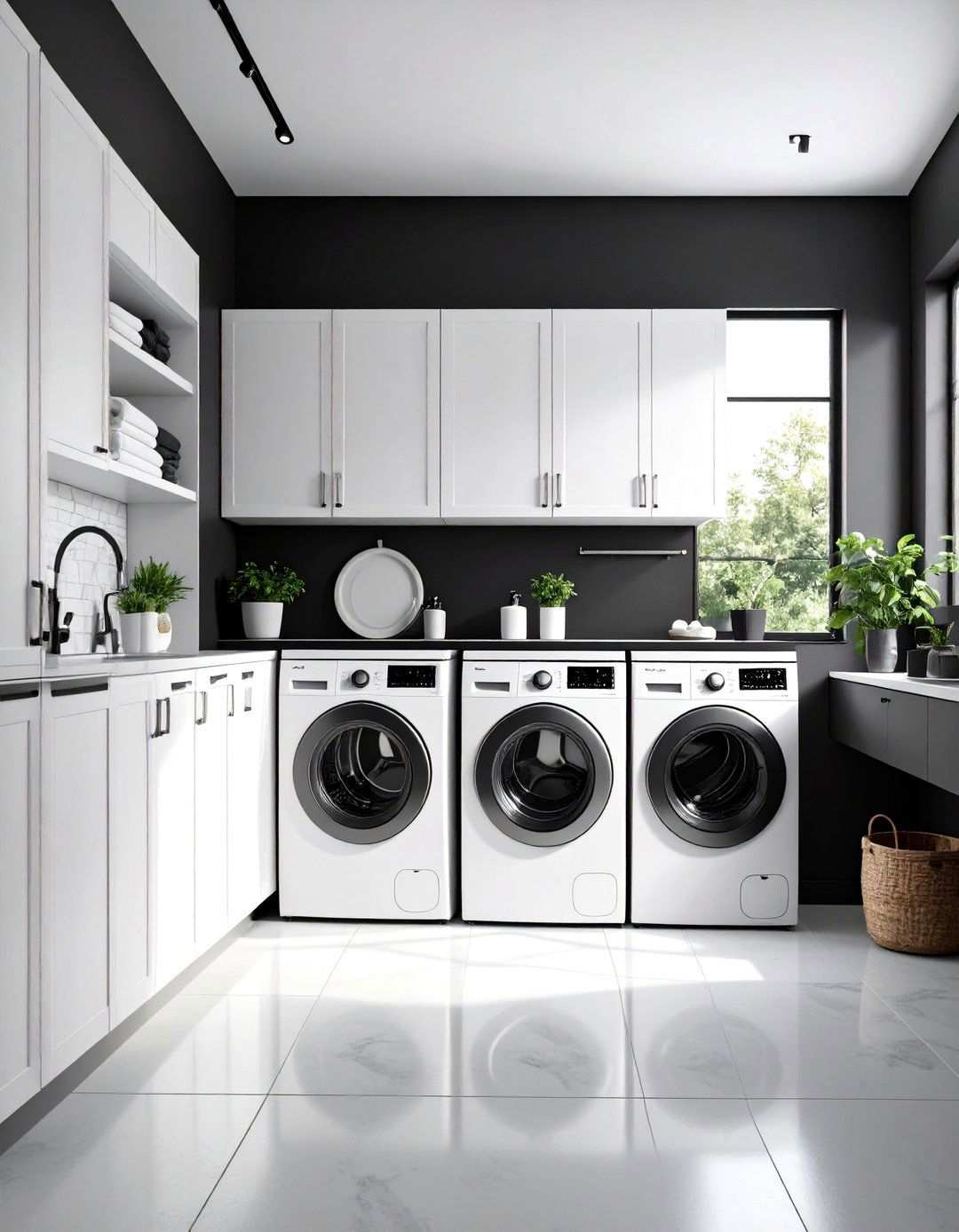 Black and White Photography Prints - 24 Laundry Room Wallpaper Ideas