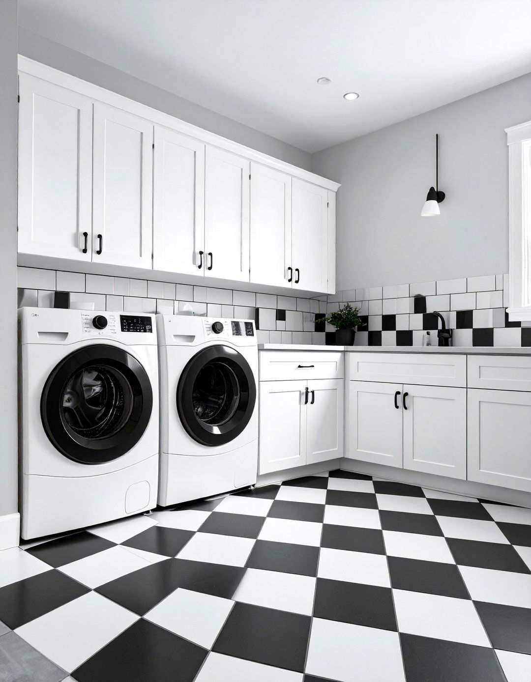 Black and White Sophistication - 24 Modern Laundry Room Ideas
