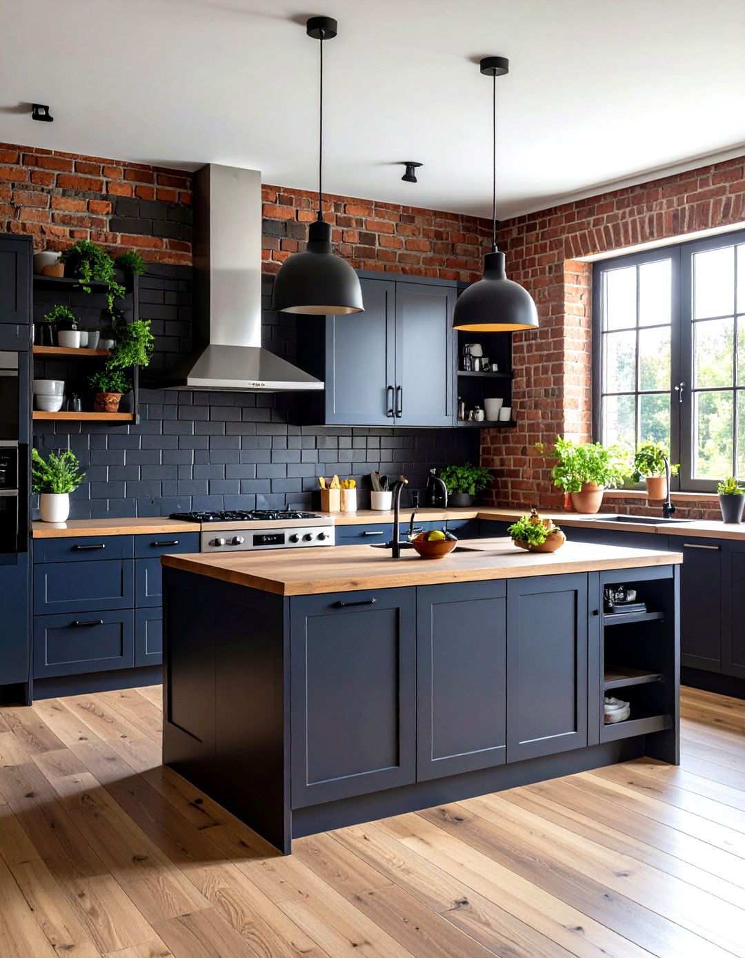 Black Brick Backsplash Design - 24 Kitchen With Black Backsplash