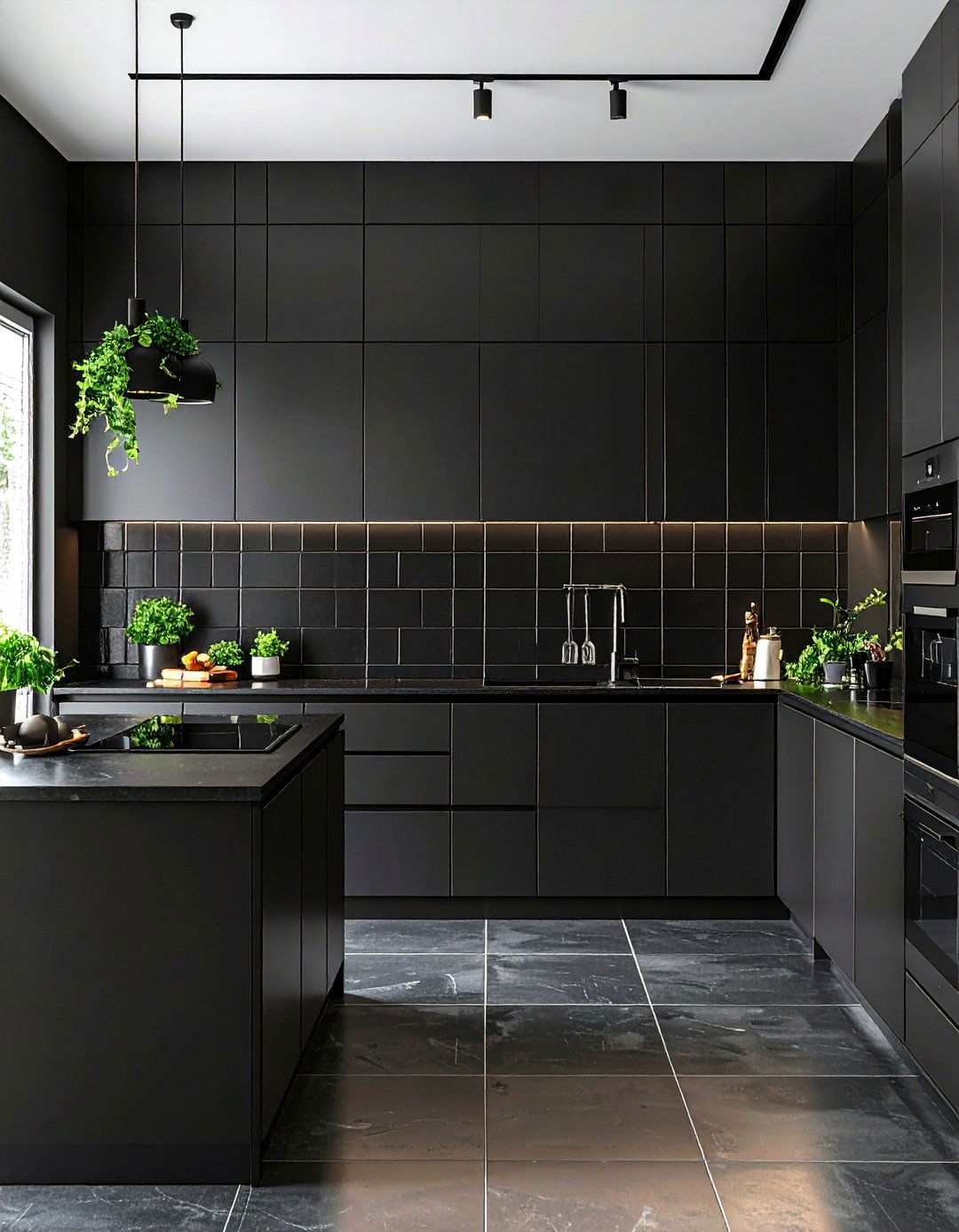 Black Ceramic Tile Kitchen Wall - 24 Kitchen With Black Backsplash