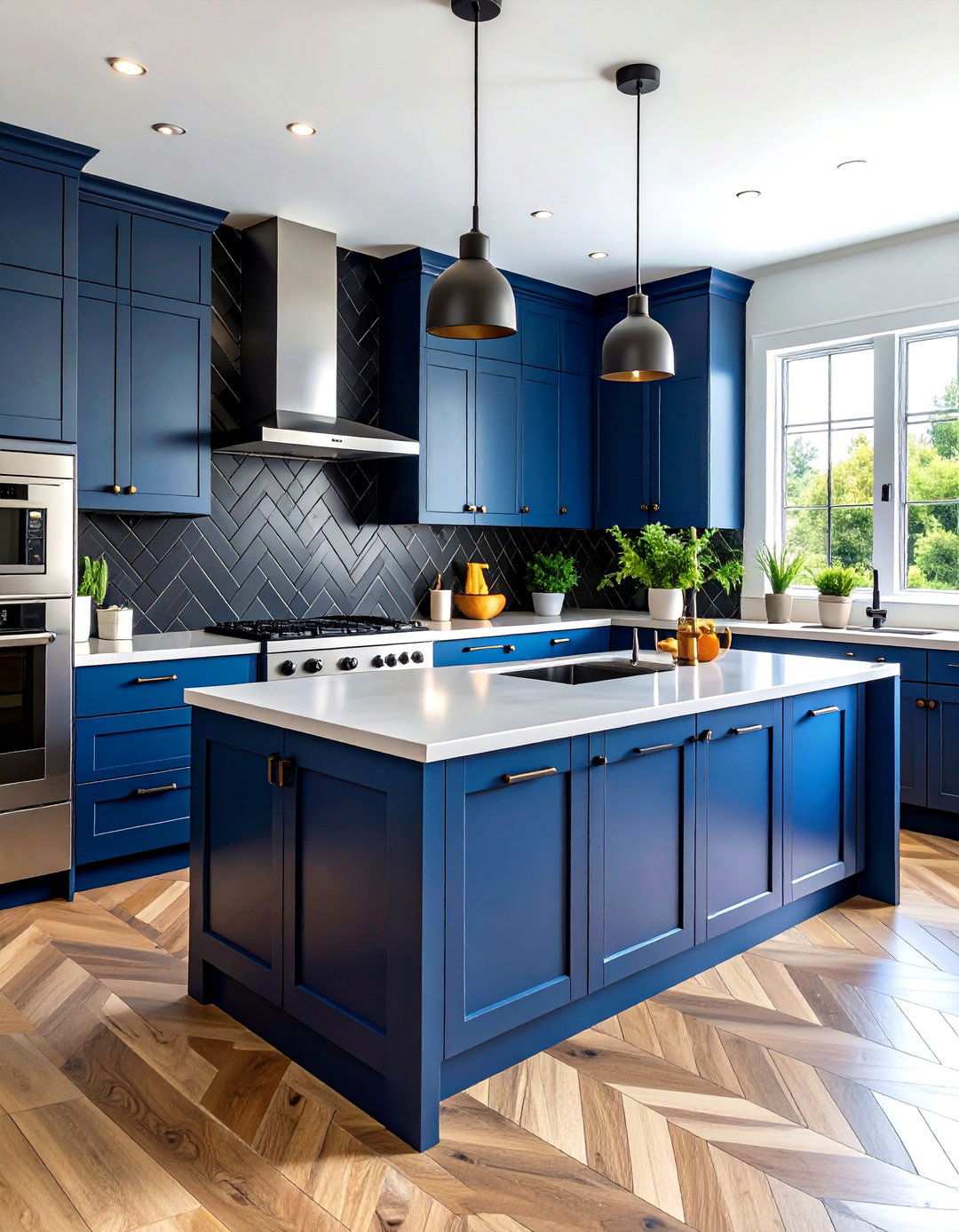 Black Chevron Backsplash Pattern - 24 Kitchen With Black Backsplash