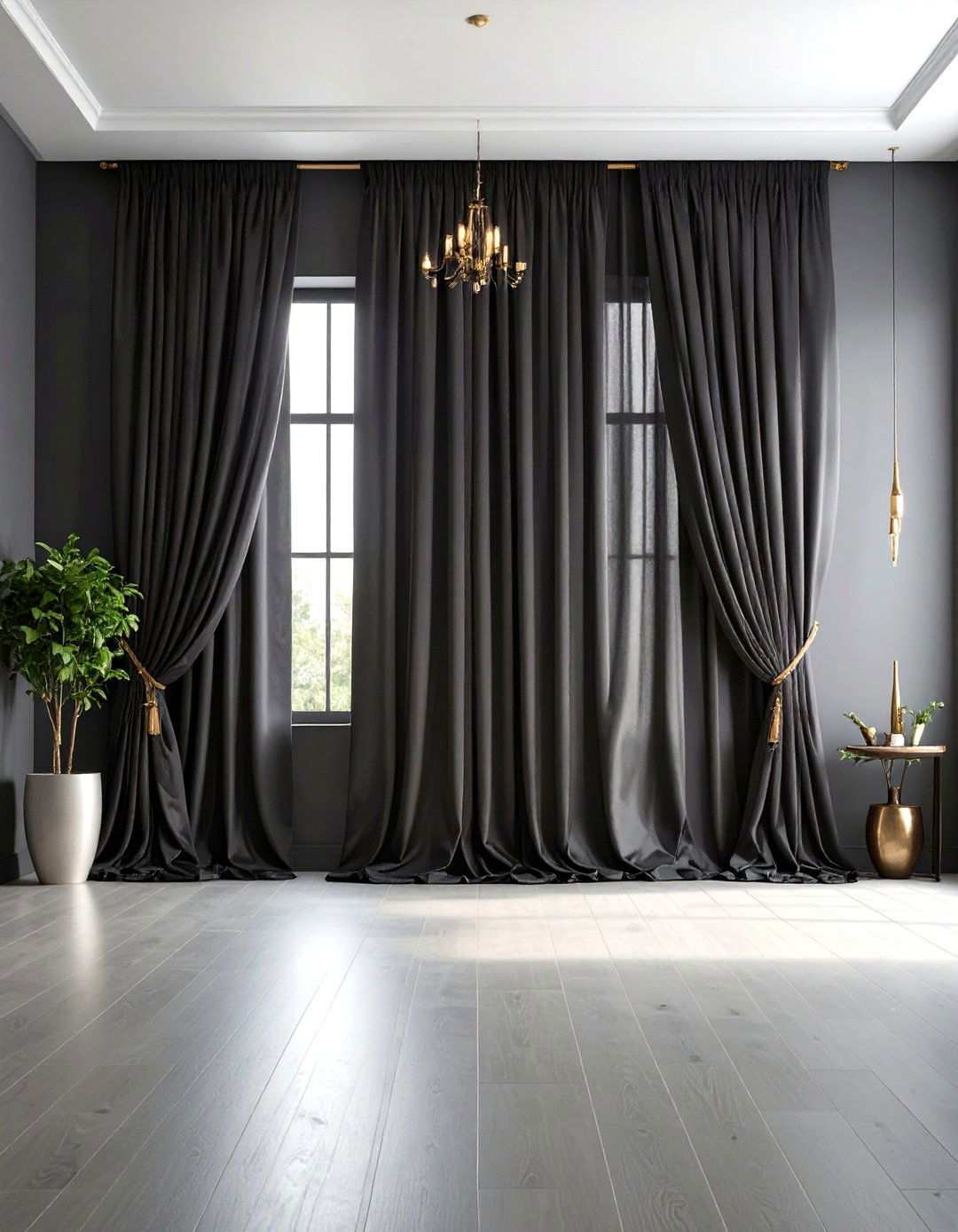 Black Curtains for Dramatic Contrast - 24 What Color Curtains Go With Gray Walls