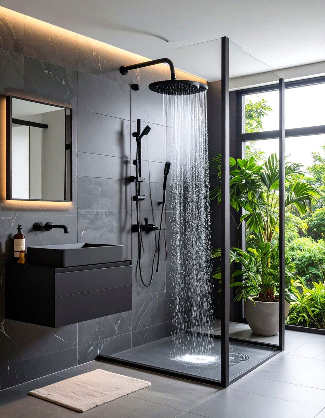 Black Fixture Hardware Accent - 24 Small Bathroom Walk-in Shower Ideas