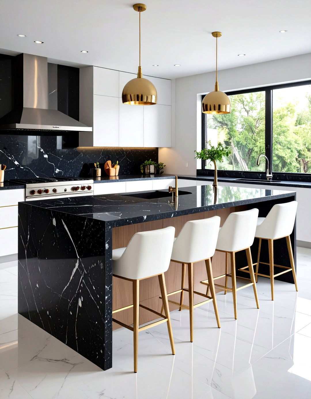 Black Granite Bar Counter - 24 Kitchen Bar Ideas
