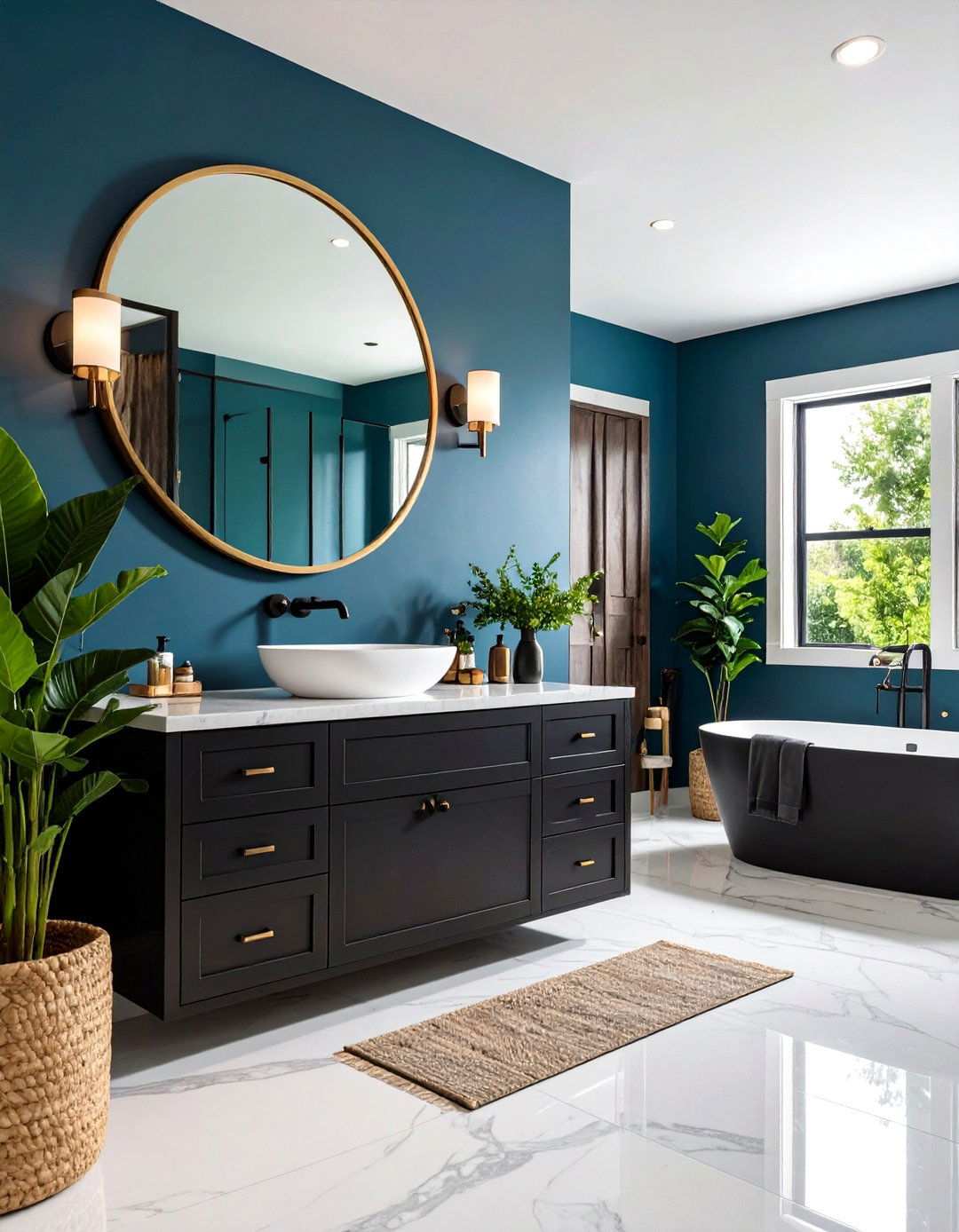 Black Hardware Drama - 24 Small Powder Room Ideas