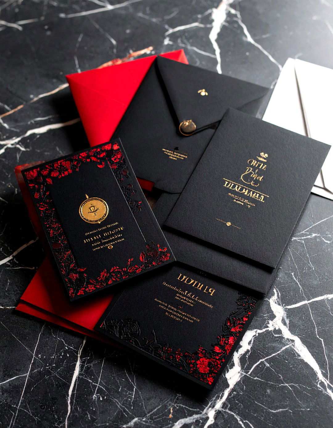 Black Lace Wedding Invitations - 24 Red and Black Wedding Ideas
