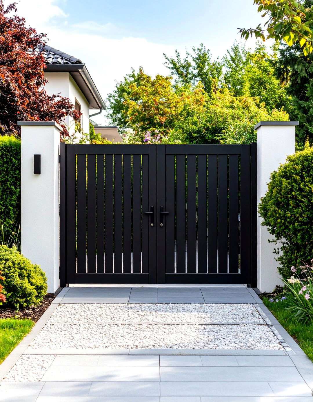 Black Metal Minimalist Gate - 24 Japanese Garden Gate Design Ideas