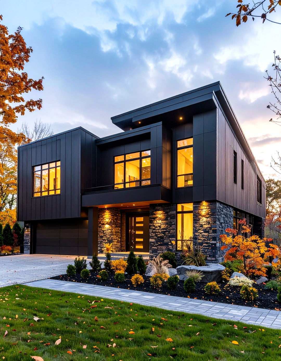 Black Mixed Material Houses - 24 Modern Black Houses