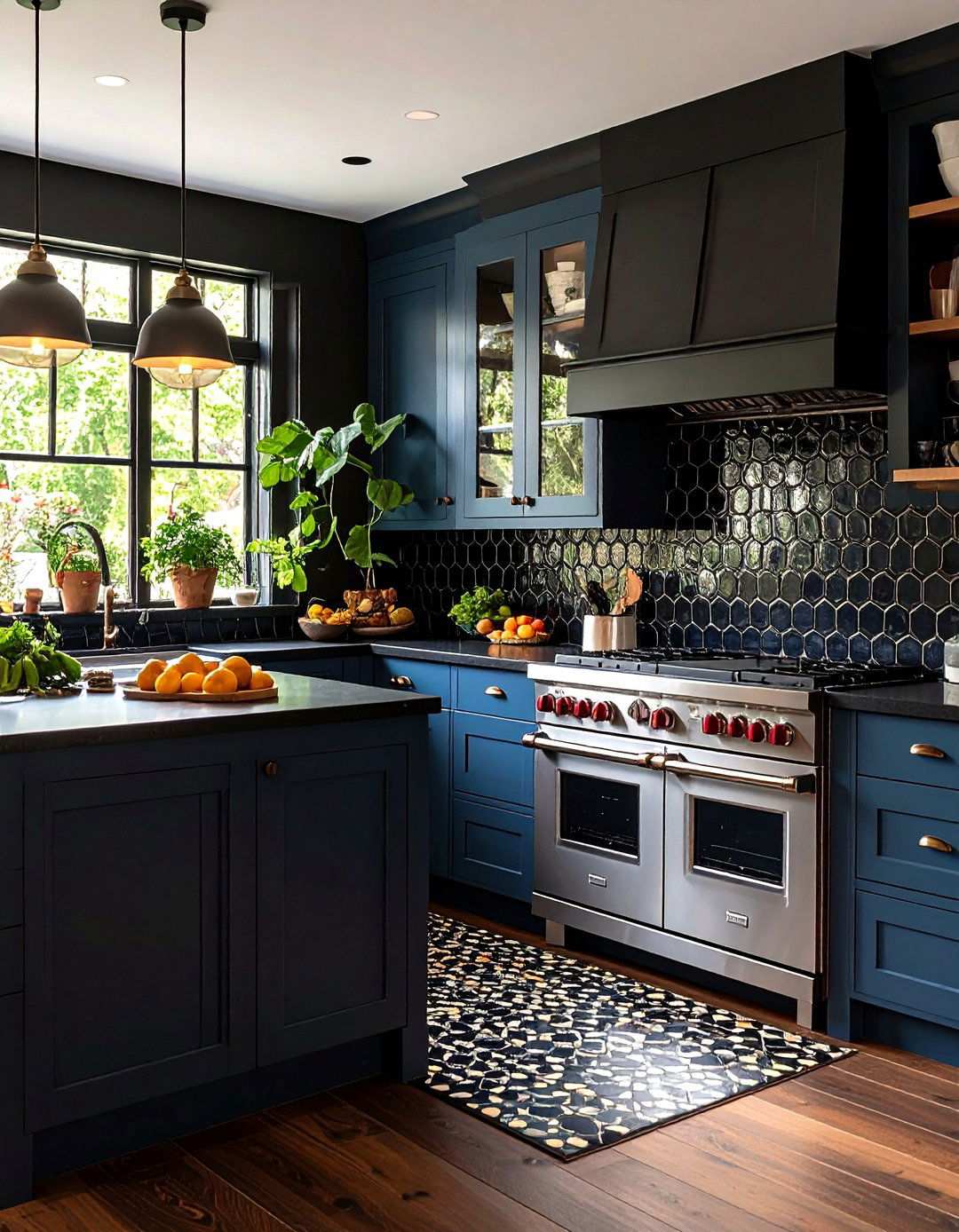 Black Penny Tile Backsplash - 24 Kitchen With Black Backsplash