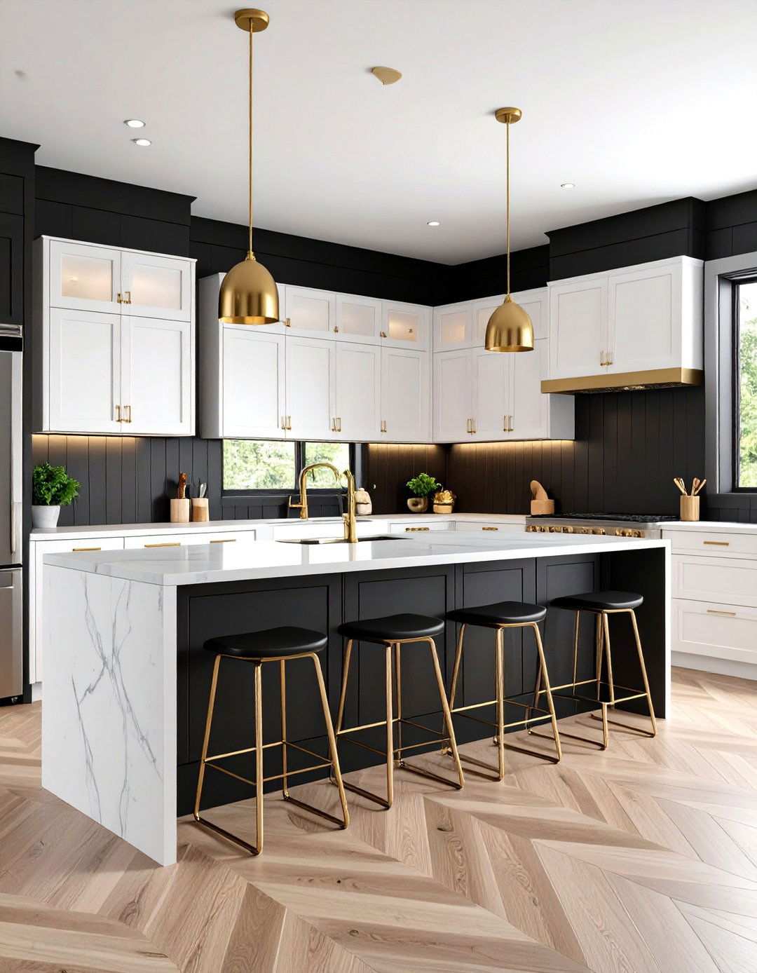 Black Shiplap Bold Contemporary Design - 24 Shiplap Backsplash Ideas for Your Kitchen