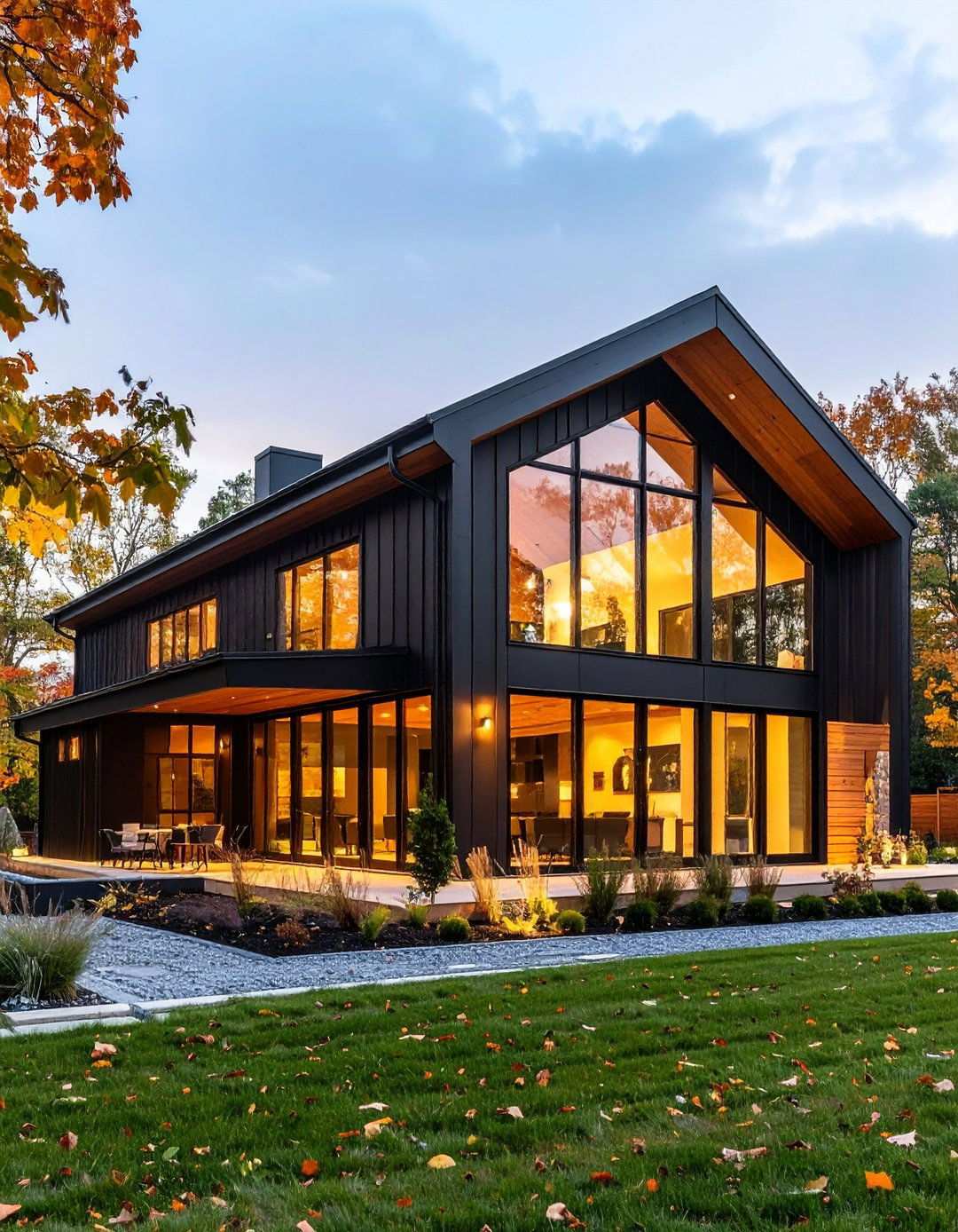 Black Steel Contemporary Design - 24 Pole Barn and Barndominium House Exteriors