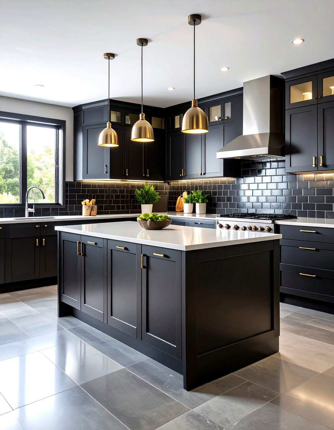 Black Subway Tile Kitchen Backsplash - 24 Kitchen With Black Backsplash