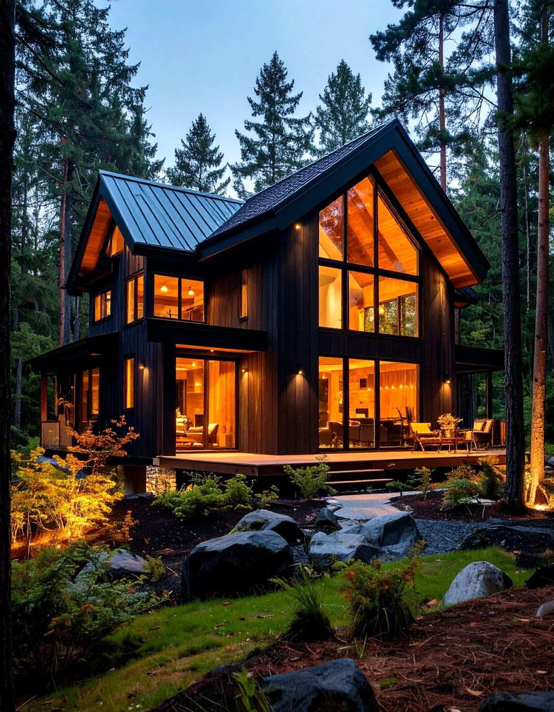 Black Timber Cladding Design - 24 Scandinavian House Exterior Ideas