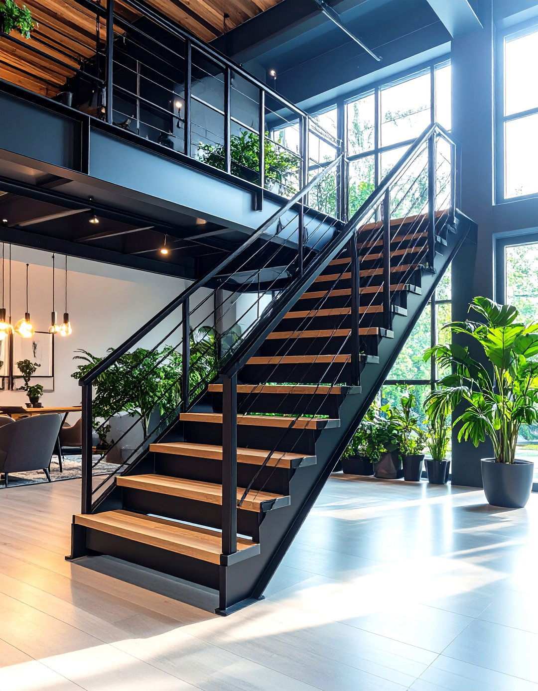 Blackened Steel Industrial Look - 24 Modern Staircases