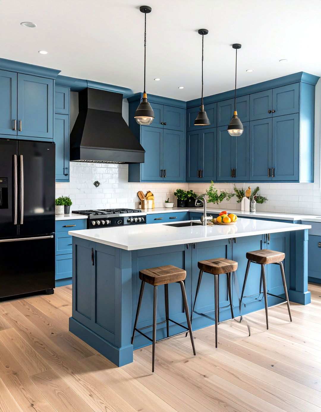 Blue Gray Cabinets with Black Appliances - 24 What Color Cabinets Go With Black Appliances