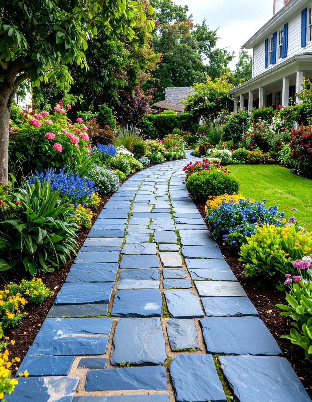 Bluestone Classic American Walkway - 24 Stepping Stone Walkway Ideas