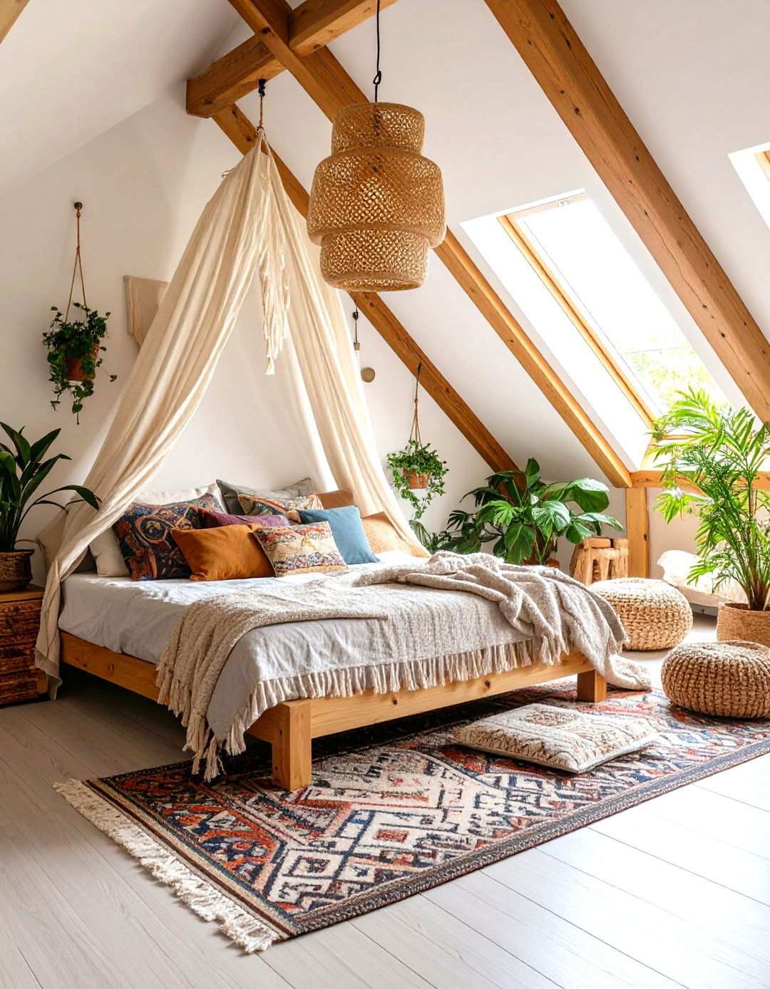Bohemian Attic Sanctuary - 24 Low Sloped Ceiling Bedroom Ideas