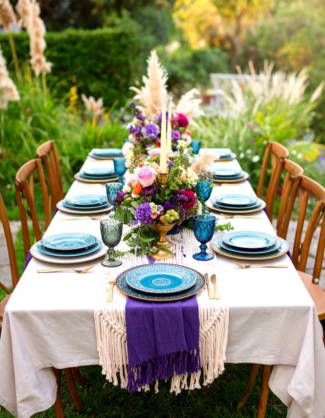 Bohemian Garden Tablescape - 24 Tablescape Ideas