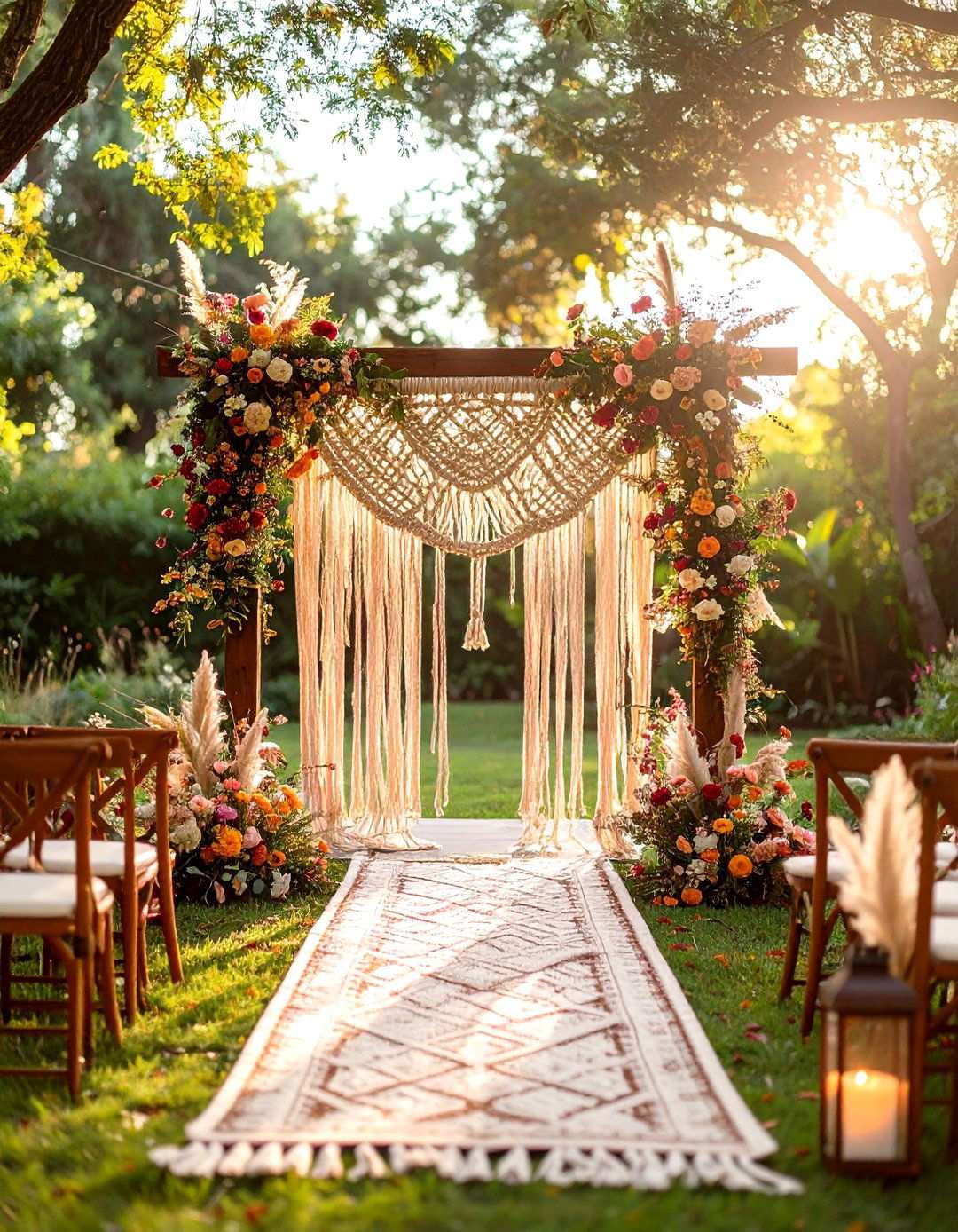 Bohemian Macrame Wedding Entrance - 24 Wedding Entrance Ideas
