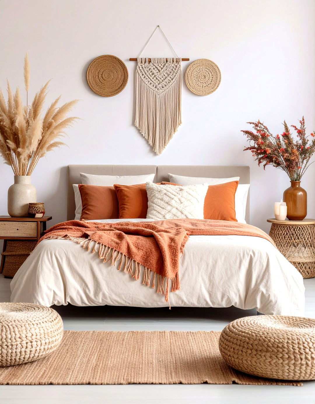 Bohemian Pampas Grass Sanctuary - 24 romantic bedroom ideas