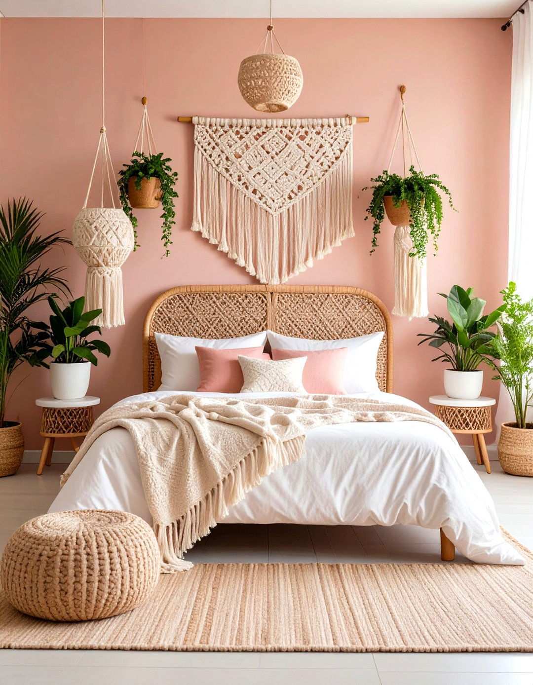 Bohemian Pink White Bedroom Style - 24 Pink and White Bedroom Ideas