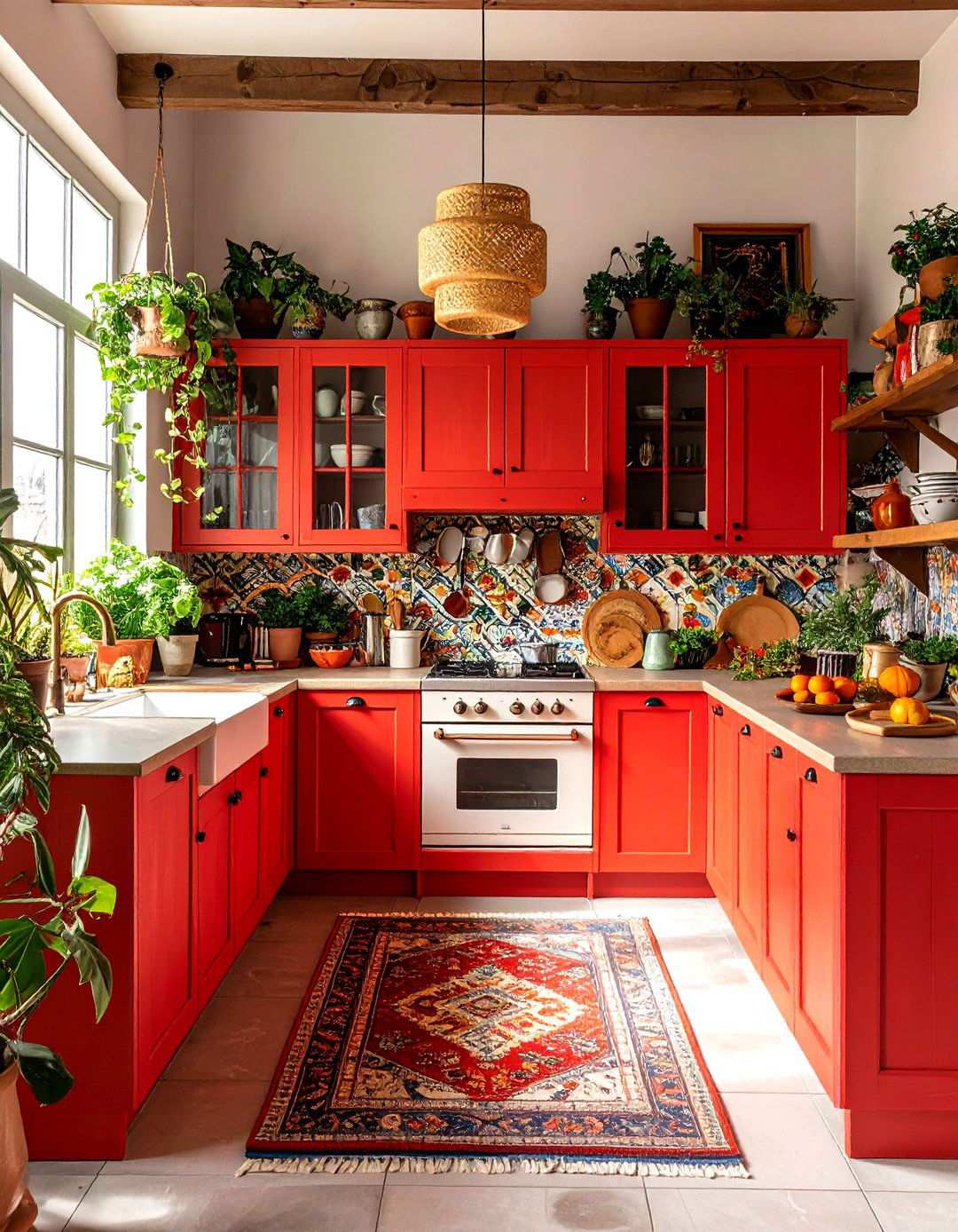 Bohemian Red Kitchen Expression - 24 Red Kitchens