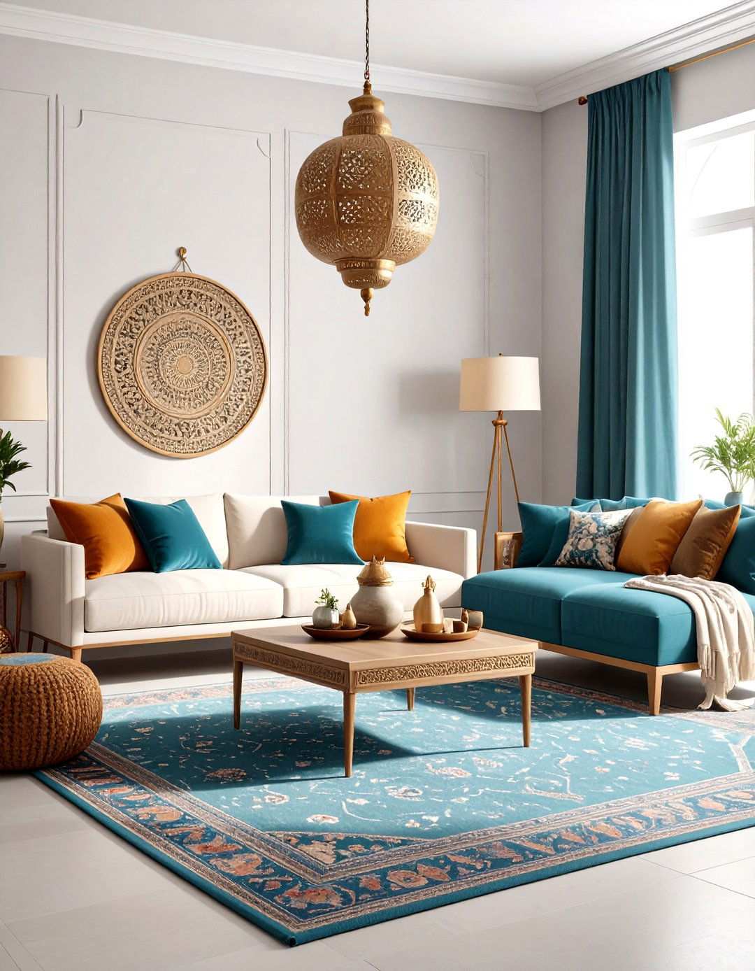 Bohemian Symmetrical Living Room - 24 Symmetrical Living Room Ideas