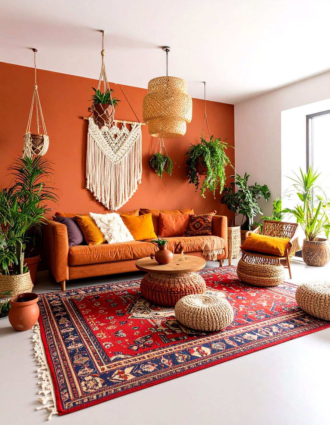 Bohemian Terracotta Macrame and Textile Features - 24 Terracotta Wedding Décor Ideas