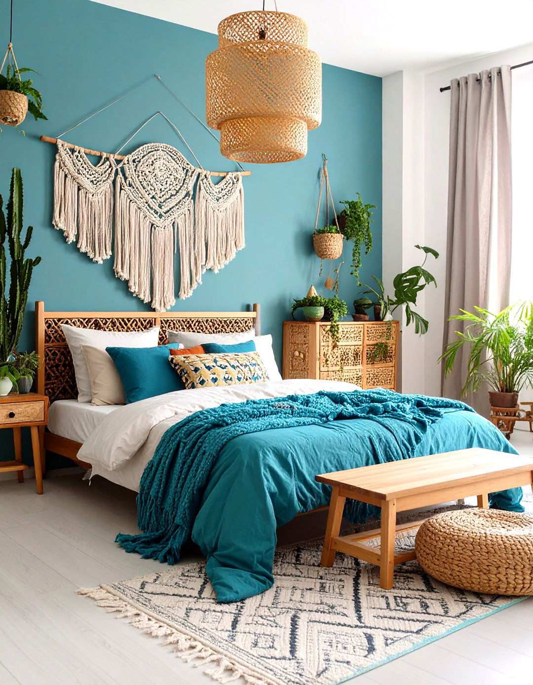 Bohemian Turquoise Bedroom - 24 Turquoise Bedroom Ideas