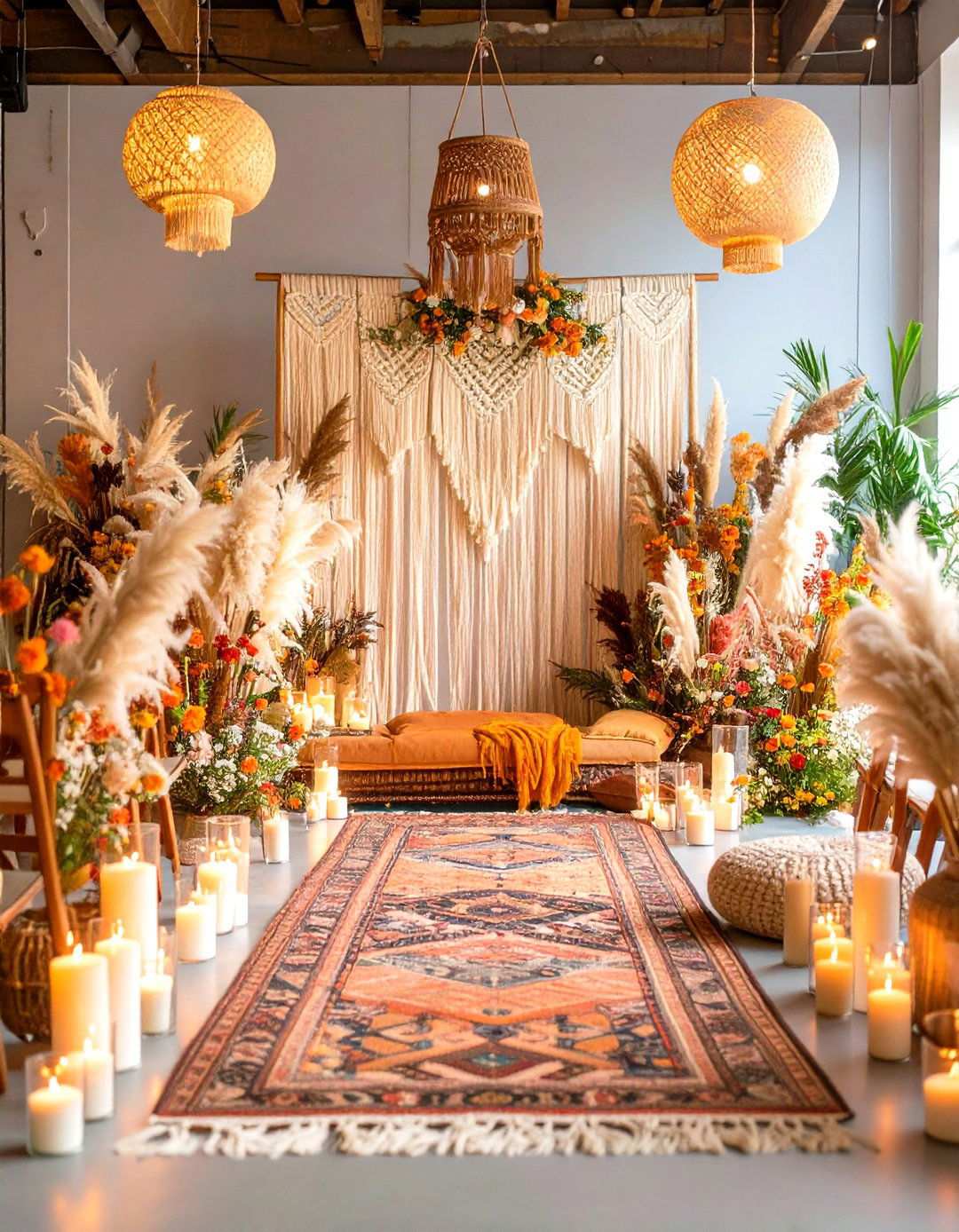 Bohemian Winter Wedding with Layered Textiles and Macrame - 24 Winter Wedding Ideas