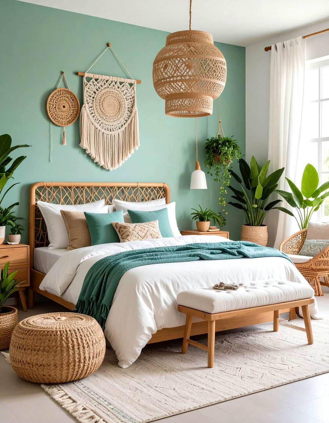 Boho Light Green Bedroom - 24 Light Green Bedroom Ideas