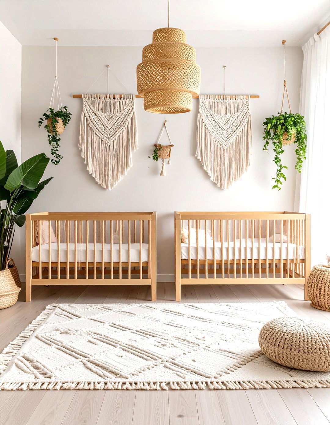 Boho Macrame Twin Paradise - 24 Twin Nursery Ideas
