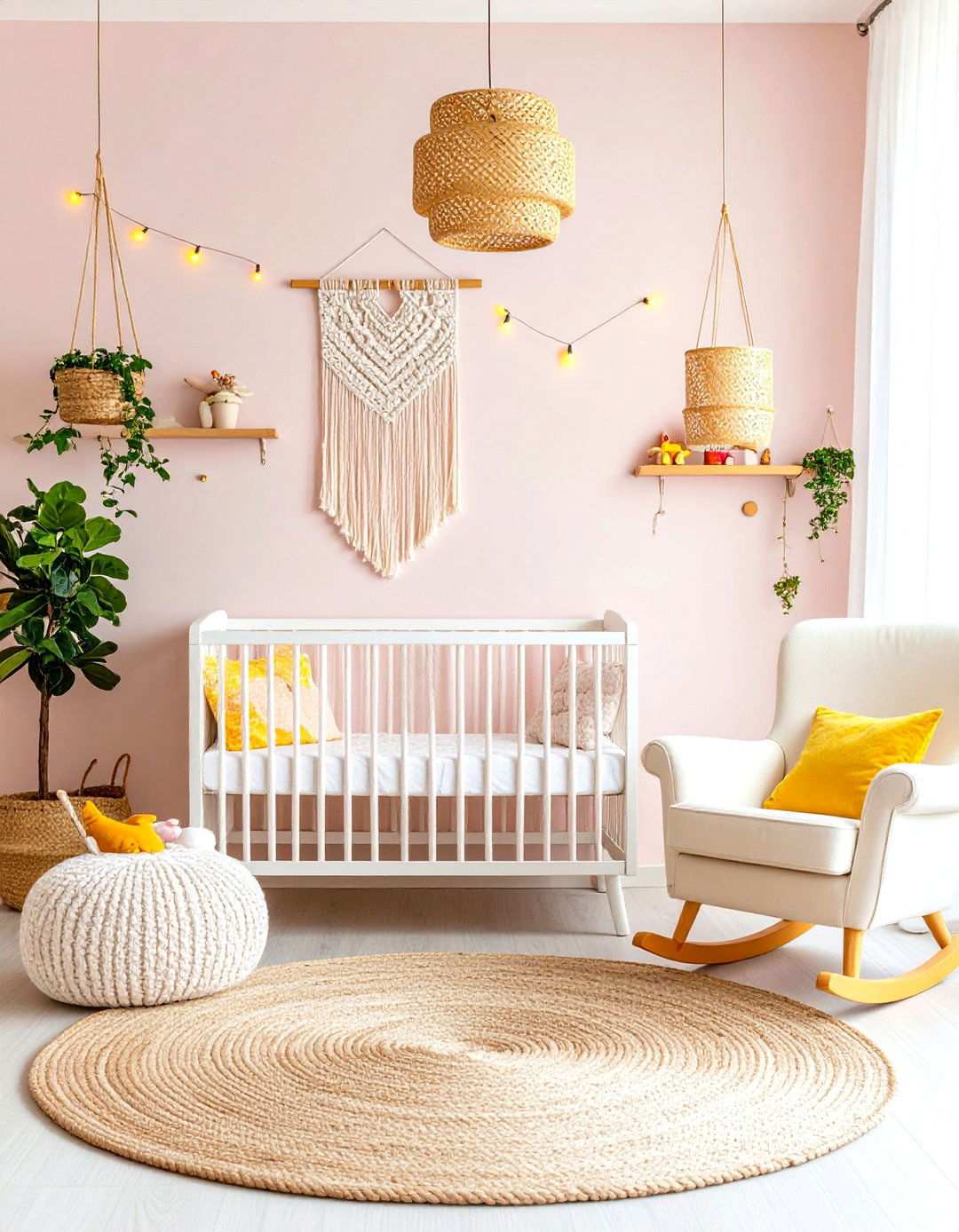Boho Nursery Paradise - 24 How to Decorate With Yellow and Pink