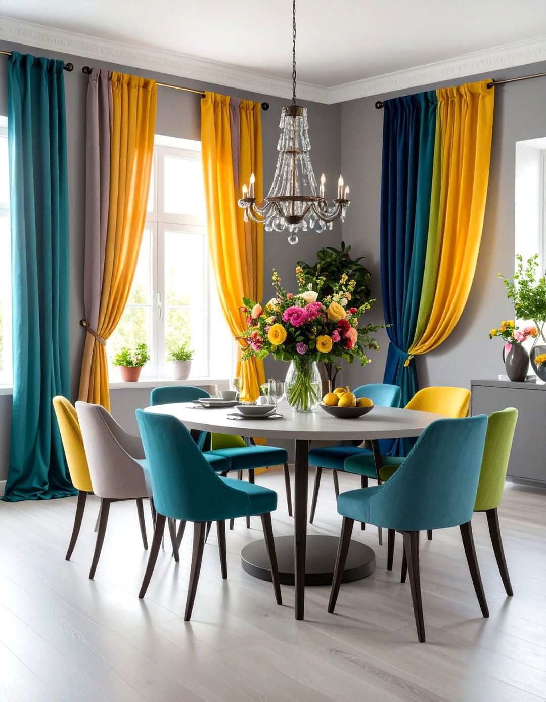 Bold Accent Color Curtains - 24 What Color Curtains Go With Gray Walls