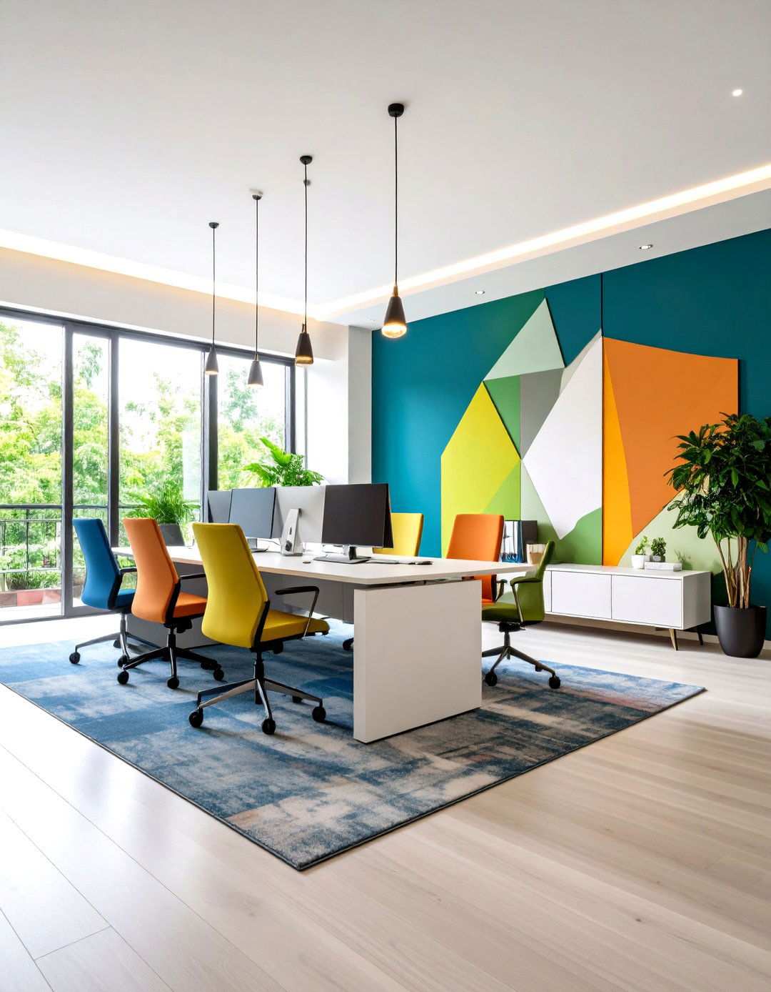 Bold Accent Wall Design - 24 Office Guest Room Ideas