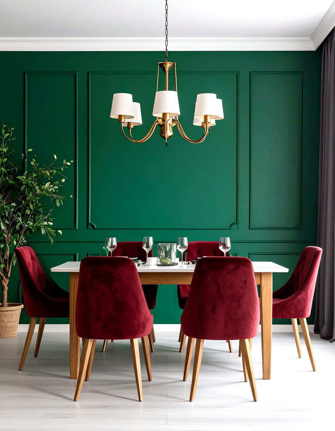Bold Color Accent Walls - 24 Small Dining Room Ideas