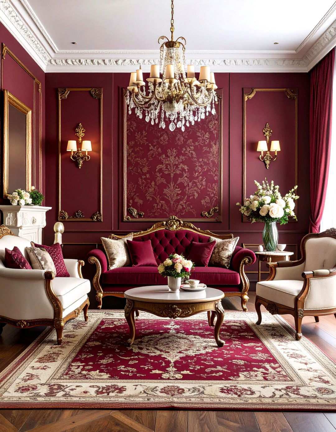 Bold Damask Wallpaper for Formal Living Rooms - 24 Wallpaper Ideas