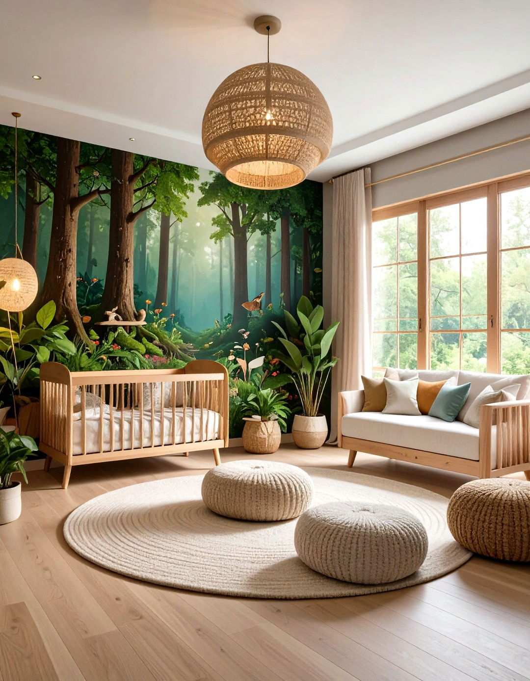 Bold Forest Mural Statement - 24 Woodland Nursery Ideas